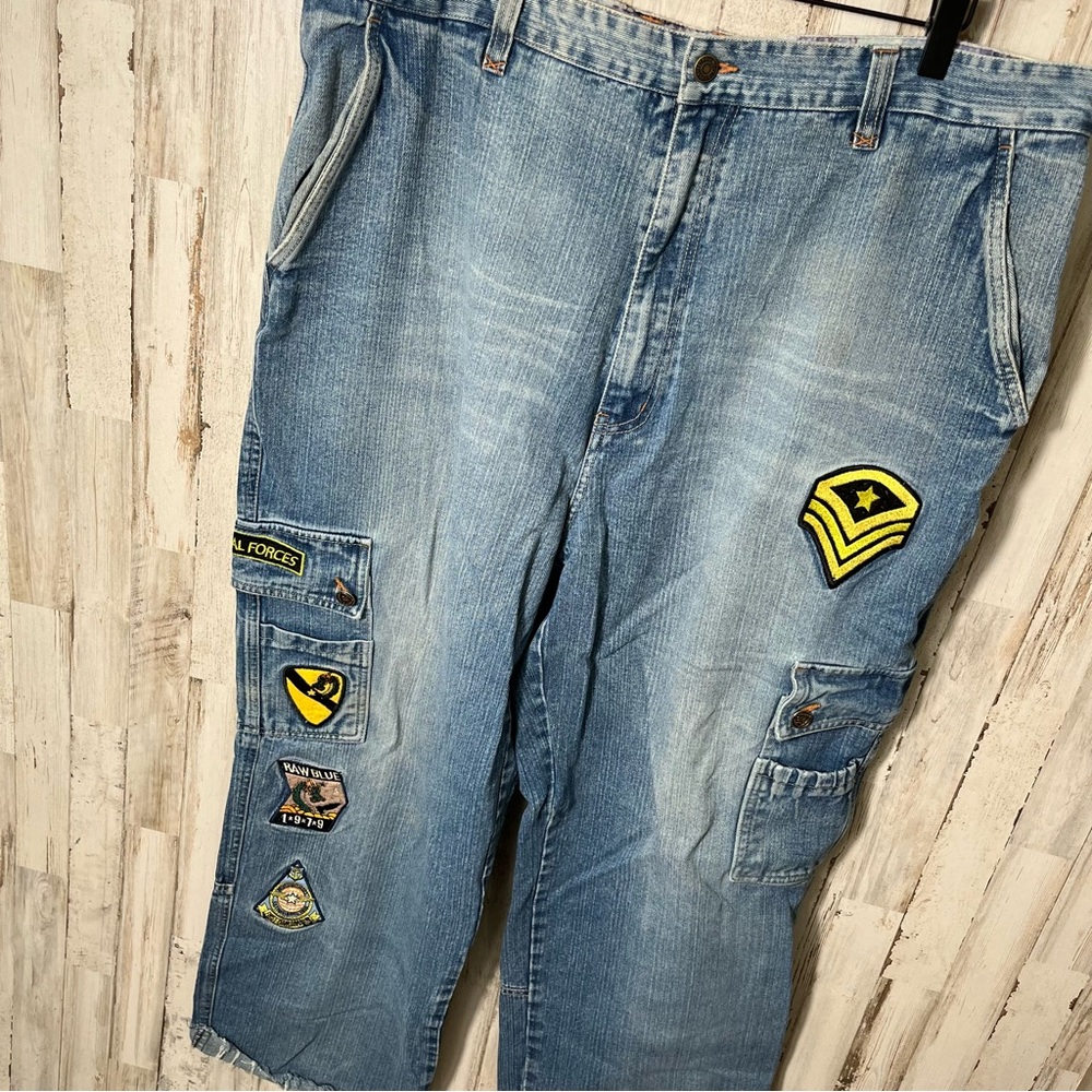 Vintage Y2K Patch Skater Loose Cargo Retro Jeans Mens Size 40 x 29 - Picture 1 of 10